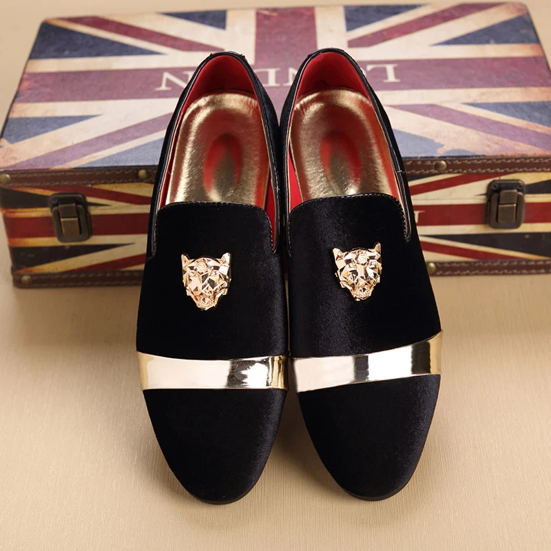 Nieuwe Nubuck leren herenschoenen met gouden tijgerkop gesp loafers – Stijlvol en comfortabel, perfect voor de moderne man — foto 5