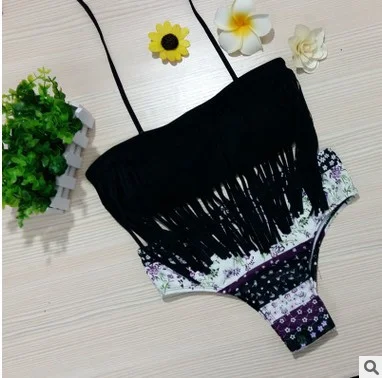 Title 4, Tassel Floral Bikini Swimsuit Split voor dames,...