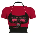Conjunto de duas peças camiseta e colete com estampa de grafite fashion, alças invisíveis, perfeito para um visual moderno e descontraído. — foto 15