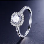 Anéis de casamento femininos cor prata Joias de luxo Anéis de noivado quadrados Bague de zircônia cúbica Elegância e brilho para seu dia especial — foto 5
