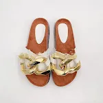 European And American Fashion Gold Chain Slippers Stylish and comfortable women's footwear Perfect for summer and specia — photo 2