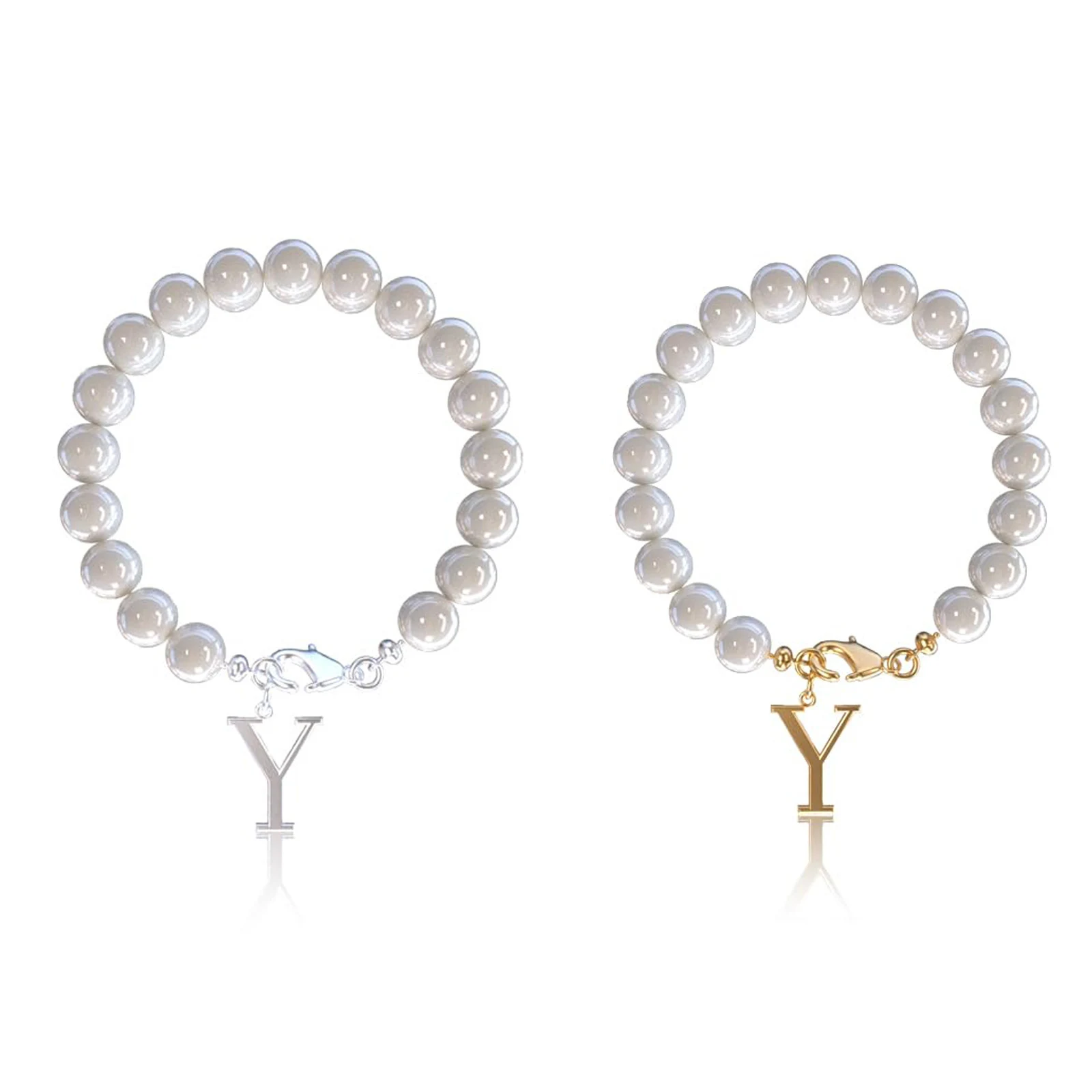 Bracciale con lettere Abito in acciaio inossidabile Perle infilate Personalizza il tuo stile con questo bracciale elegante, perfetto come regalo unico e significativo. — foto 40