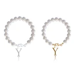 Bracciale con lettere Abito in acciaio inossidabile Perle infilate Personalizza il tuo stile con questo bracciale elegante, perfetto come regalo unico e significativo. — foto 40