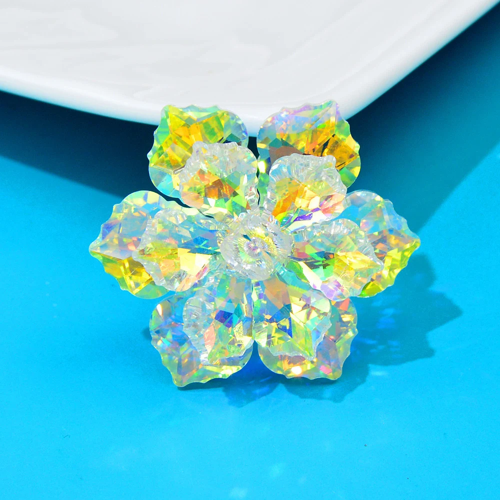 Title 7, Broche de Flor de Cristal Feito à Mão Corsage D...