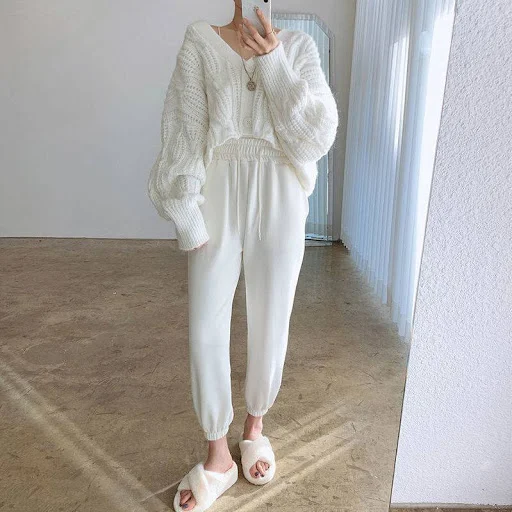 Title 2, Ladies Pattern Loose Knit Cardigan Top