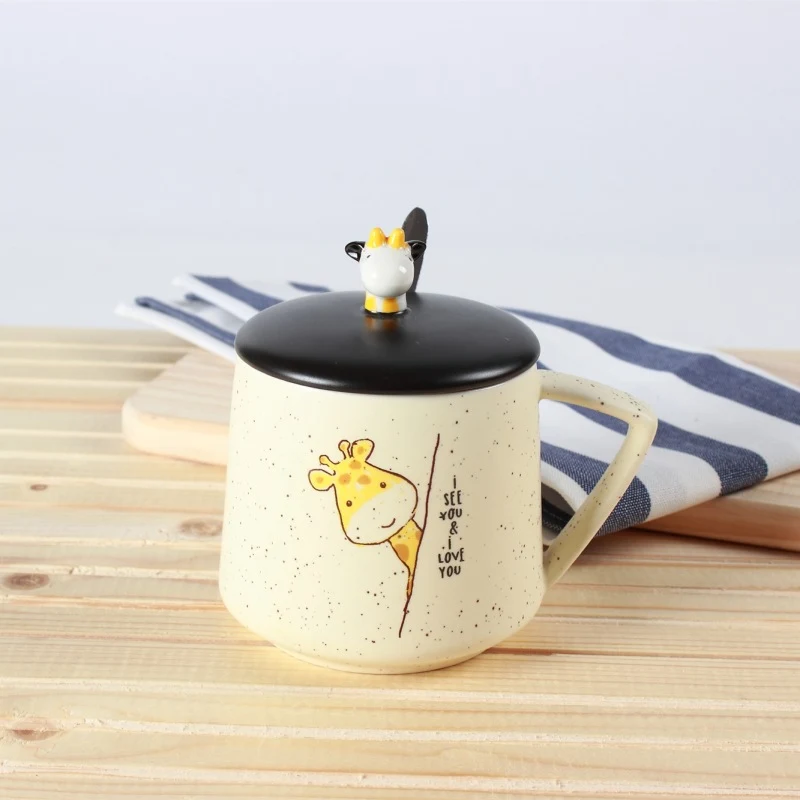 Title 6, Creative cartoon ceramic cup with hand-drawn cu...