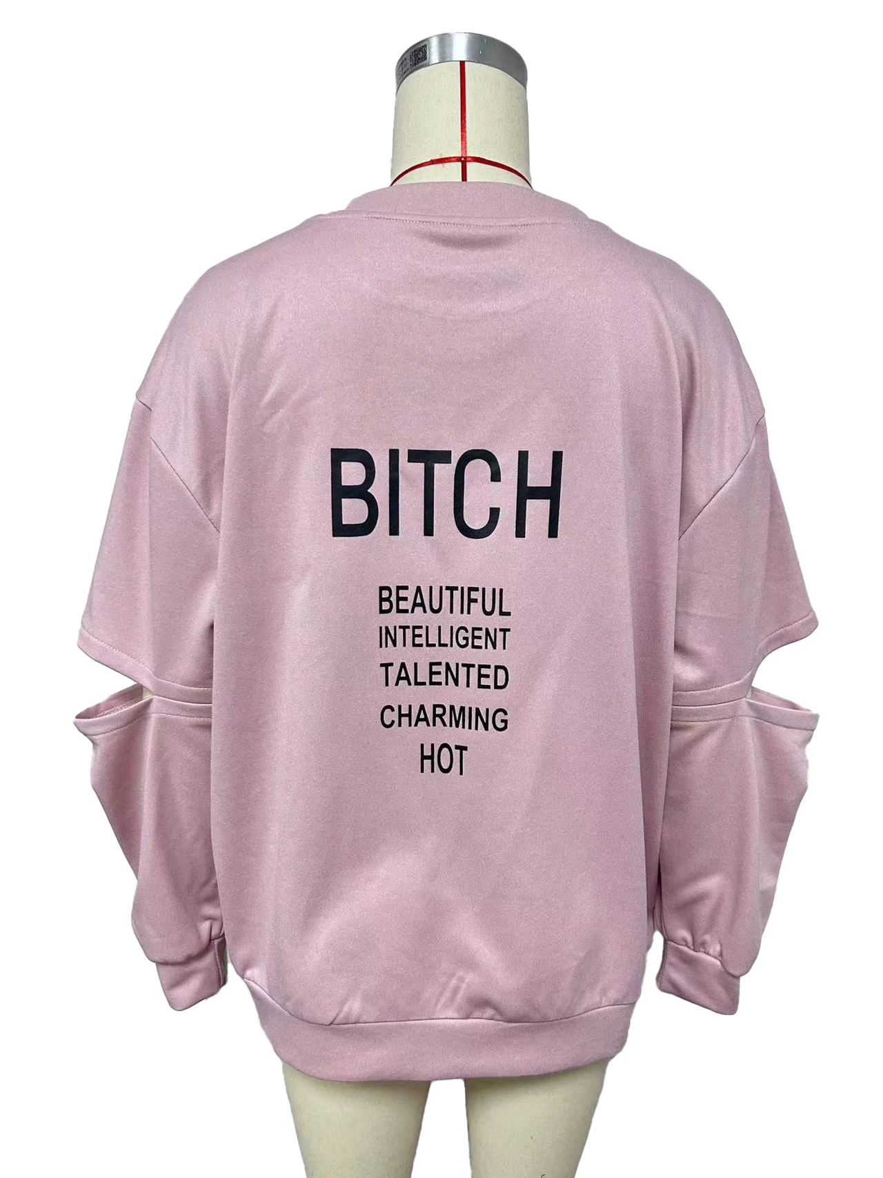 Title 3, Moletom solto estampado com gola redonda feminino