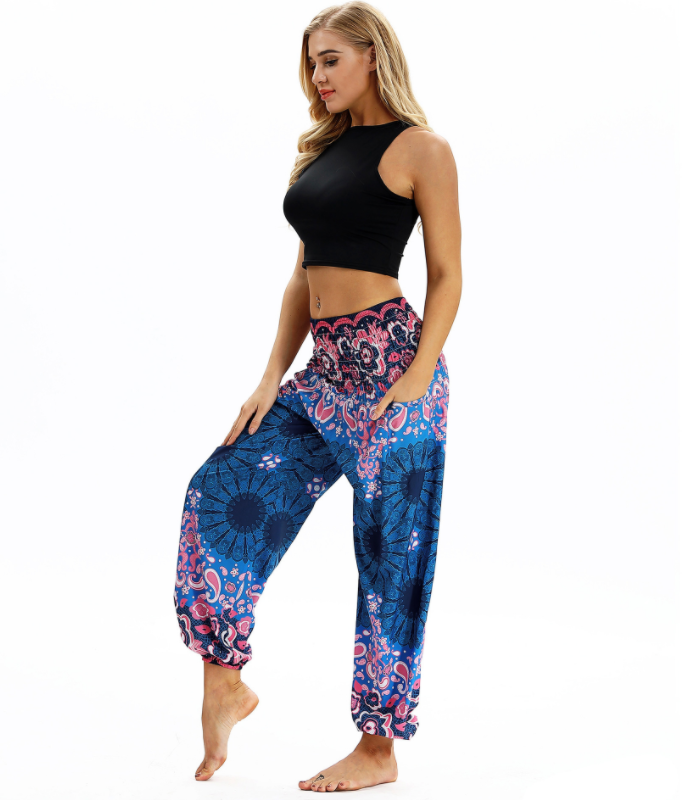 Digital Printed Lantern Pants Loose Thin Elastic Waist Harem Pants for Comfort and Style, Perfect for Casual Wear and Ev — photo 15