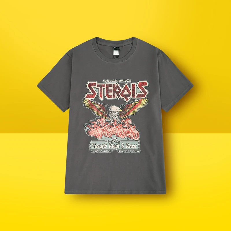 American Retro Oversize Men's And Women's Letter Print Short-Sleeved T-Shirt — photo 5