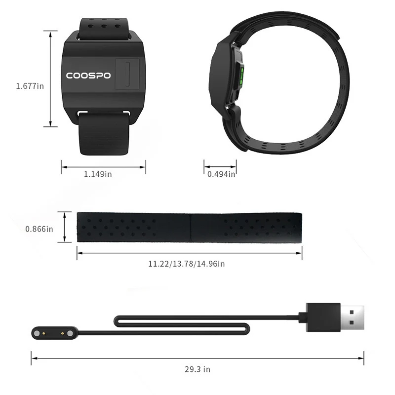 Title 1, Waterproof Bicycle Trainer Armband Heart Rate M...