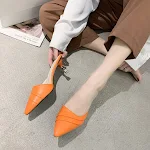 Korean Style Pointed Toe Baotou Half Slippers Women. Comfortable and stylish footwear for everyday wear. Perfect for a c — photo 3