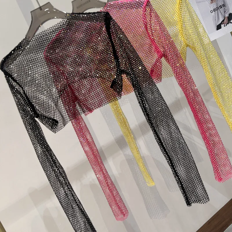 Colored Diamond Short Top Mesh. This stylish mesh top offers a bold and eye-catching look, perfect for a night out or sp — photo 15