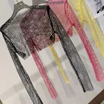 Colored Diamond Short Top Mesh. This stylish mesh top offers a bold and eye-catching look, perfect for a night out or sp — photo 15