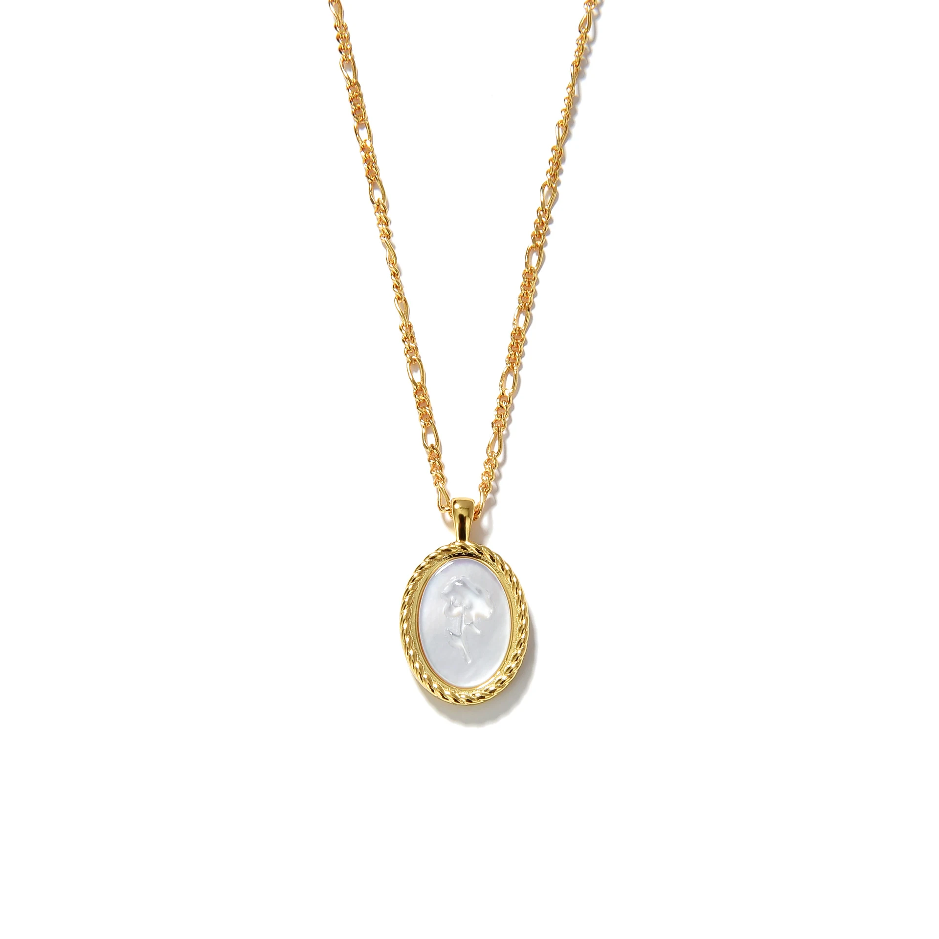 Colar S925 Oval Folheado a Prata com Rosa em Relevo, Joia Feminina Delicada, Presente Charmoso, Entrega Rápida — foto 9