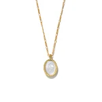 Colar S925 Oval Folheado a Prata com Rosa em Relevo, Joia Feminina Delicada, Presente Charmoso, Entrega Rápida — foto 9