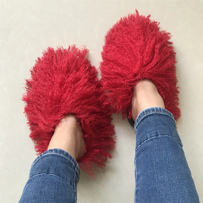 Title 11, Pantufas femininas de algodão quentes Imit. Pel...