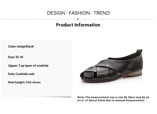 Title 1, Womens Cowhide Leather Sandals, Flat Heel, Sof...