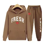 Moletom esportivo estampado da moda, com capuz quente, conjunto casual. Ideal para atividades físicas e uso diário, combinando estilo e conforto. — foto 31