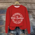 Blusa de Natal feminina com estampa digital, gola redonda, tendência de rua Outono Inverno, moderna e confortável. — foto 21