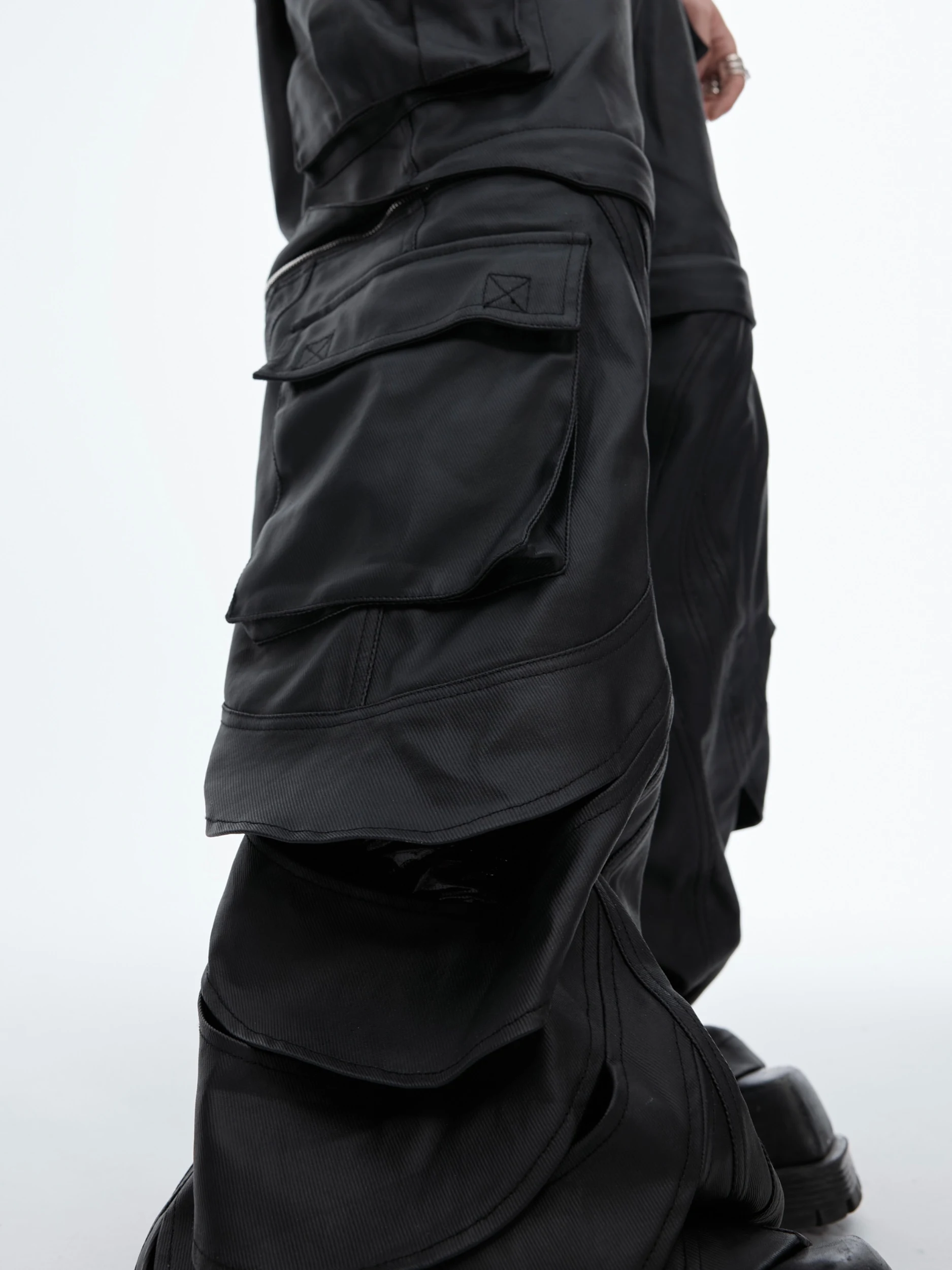 Men's Hollow-out Design Bootcut Casual Trousers offering a stylish and comfortable fit, perfect for everyday wear, enhan — photo 6
