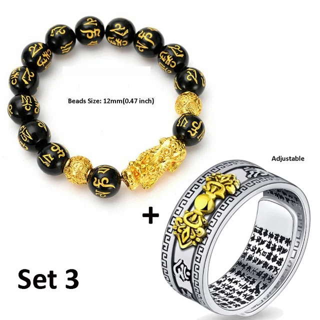 Unisex chinesisches Feng Shui Pixiu Armbandring, Wohlstand anziehend. Glücksbringer für Damen und Herren, verstellbarer Stil, schützende Energie. — foto 23