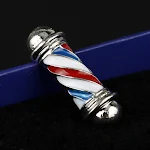 Broche Turn Light Logotipo de Barbearia — Exiba seu estilo com este distintivo pin, perfeito para barbeiros e amantes da barbearia. — foto 1
