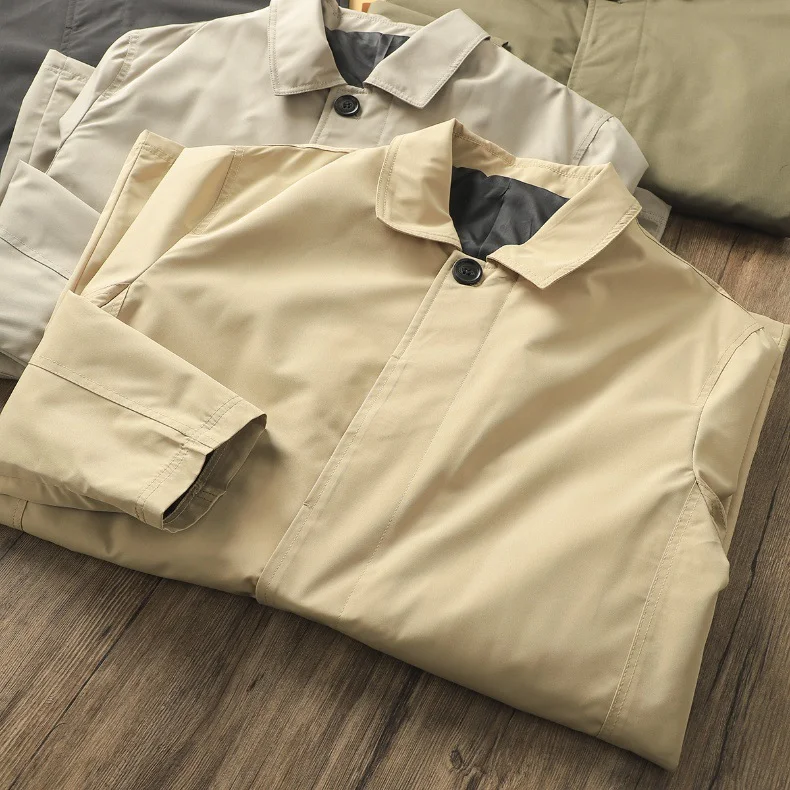 Title 6, Trench coat da uomo a tinta unita con colletto ...