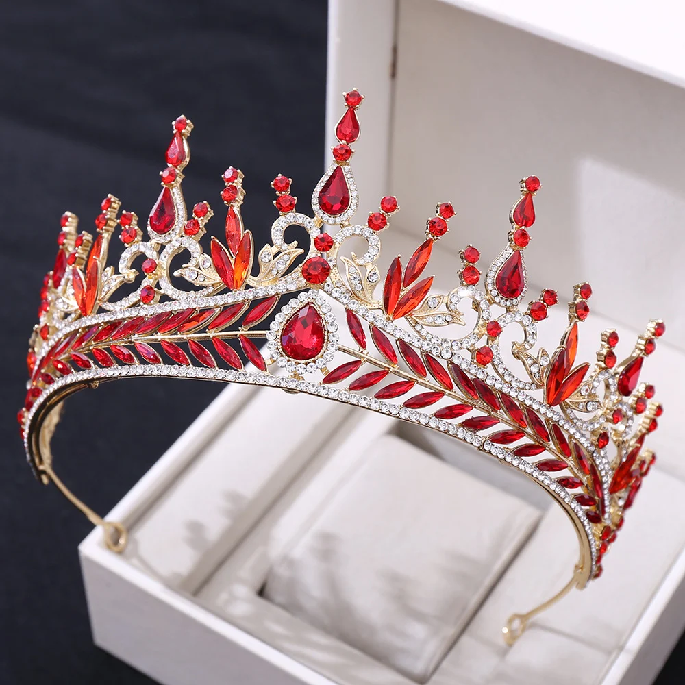 Coroa barroca de cristal para casamento, conjunto de tiara e arco de cabelo grande. Adicione glamour ao seu penteado nupcial. — foto 4