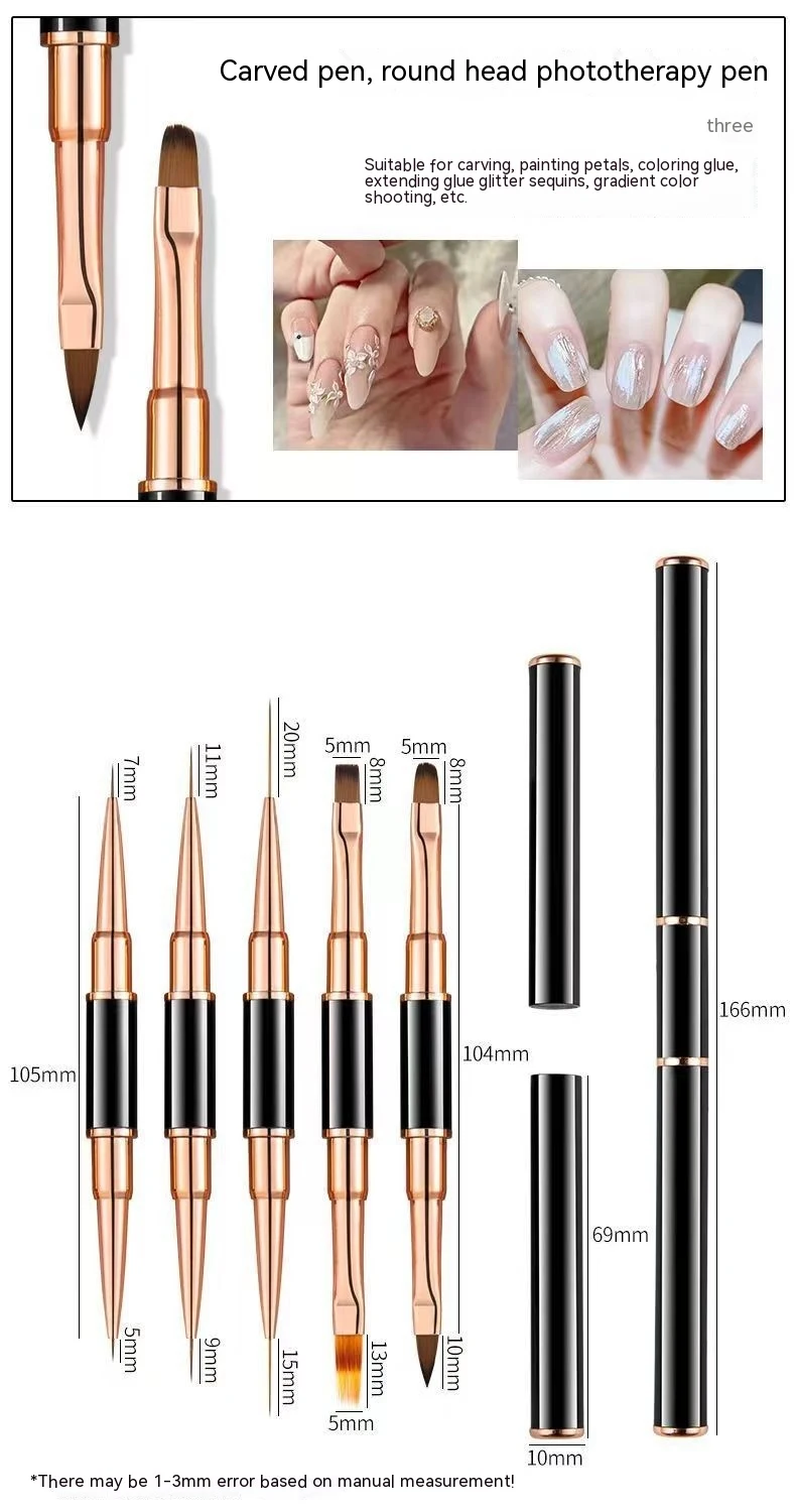 Title 1, 5-Piece Double-Headed Nail Brush Cable With Lid...