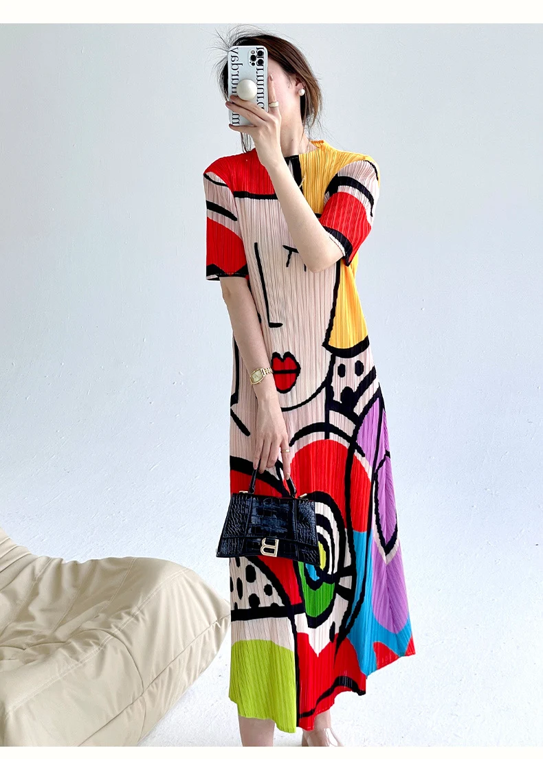 Title 9, Printed Design Short Sleeve Dress Elegant Tempe...