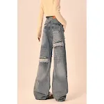 Jeans Rotos Mujer Pierna Ancha Sueltos Rectos Tallas Grandes Pantalones Oversize Cómodos y Modernos para un Look Casual — foto 15
