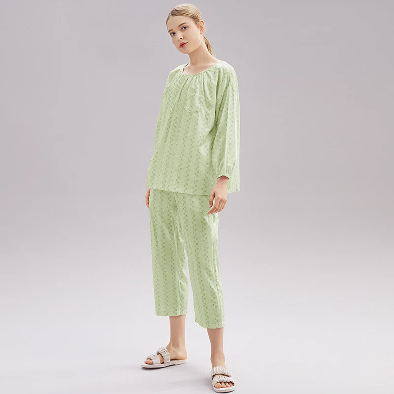 Pigiama donna cotone Primavera maniche lunghe Homewear sottile Nuovo Morbido e leggero per notti serene e riposanti — foto 5
