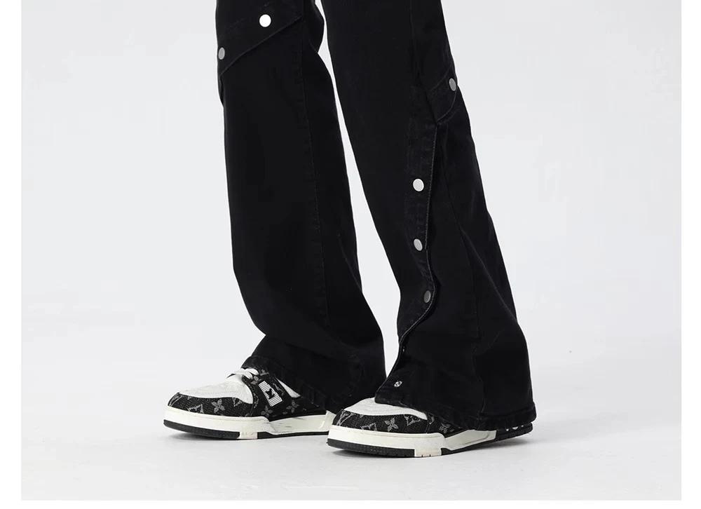 Title 11, Mens Fashion Wide-leg Skinny Jeans Comfortable...