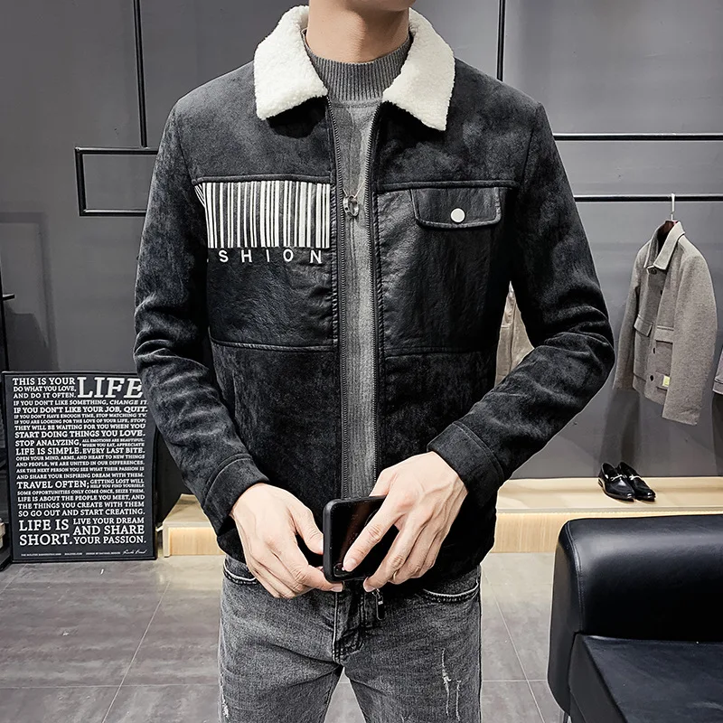 Title 3, Youth Korean style deerskin velvet jacket with ...