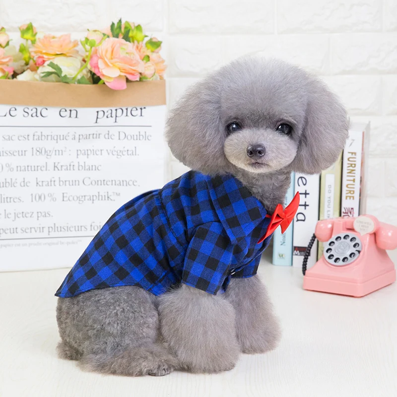 Title 10, New Dog Plaid Shirt European and American Style...