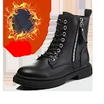 Botas femininas de cano curto primavera/outono com zíper lateral. Design versátil, tamanho grande. Perfeitas para combinar com tudo. — foto 6