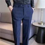 Garngefärbte Herren Anzughose mit leichtem Luxus-Streifenmuster, Stretch, lässig, für Komfort und Stil. Die perfekte Hose. — foto 6