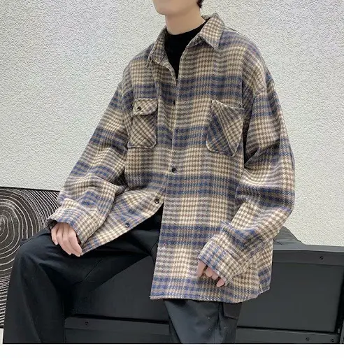 Title 12, Hong Kong Style Loose Couple Contrast Shirt Jac...