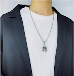 Colar com pingente cruz escudo de aço titânio retrô, estilo religioso, durabilidade e proteção, perfeito para homens, design único. — foto 10