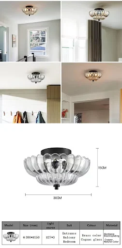 Title 1, Glass Cover Ceiling Lamp for Bedroom Balcony Li...