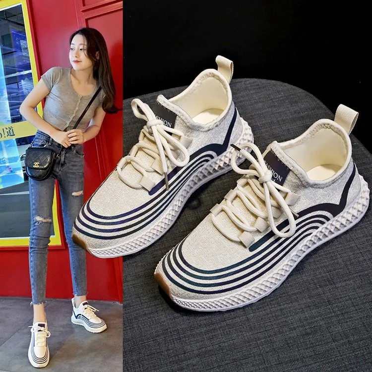 Lace up flat rubber round head mesh sneaker, offering breathable comfort and a stylish design for everyday casual wear a — photo 1
