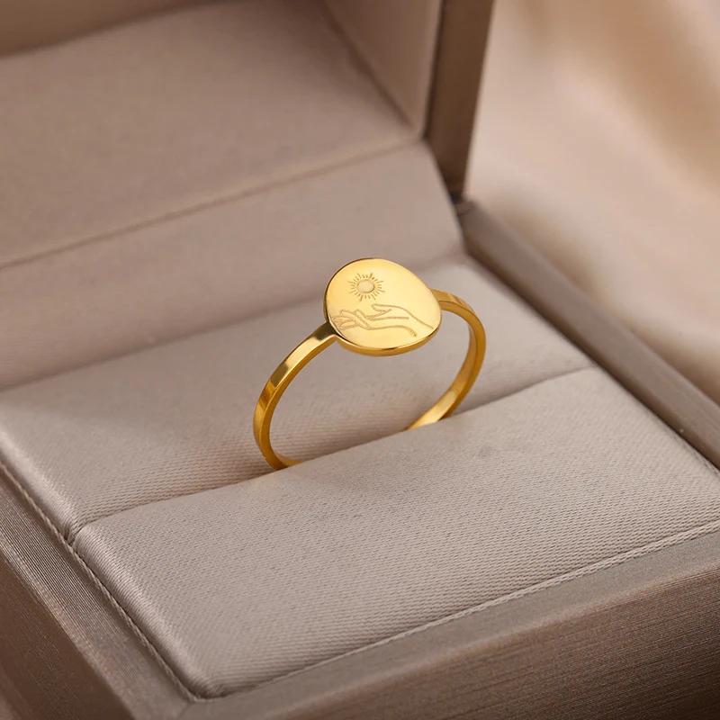 Anel Adorno Minimalista Clássico Sol Lua Design elegante e atemporal. Adicione um toque de misticismo e sofisticação ao seu estilo. Joia perfeita! — foto 29