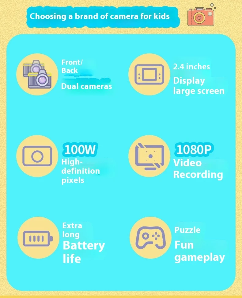 Title 2, Kids Toy Digital Camera Photo HD Printable Came...