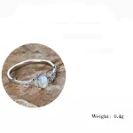 Anel de pedra natural Pedra da Lua, feminino e delicado. Ilumine seu visual com a beleza mística e a energia suave da lua. — foto 3