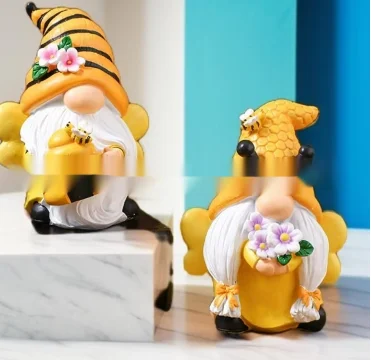 Resin Elf Home Garden Yellow Little Bee figurine, perfect for outdoor home decor. Adds charm and joy to your garden and — photo 3
