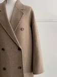 Warm wool coat with suit collar, double-breasted, loose, over-knee length, perfect for winter. Stylish, comfortable, and — photo 6