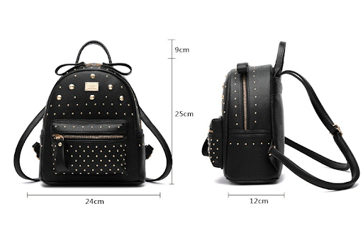 Title 1, Mochila Casual de Cuero con Remaches para Mujer...