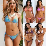 Women's Multicolor Printed Split Swimsuit Bikini, Perfect for Beach Holidays, Stylish and Comfortable Summer Wear. — photo 9