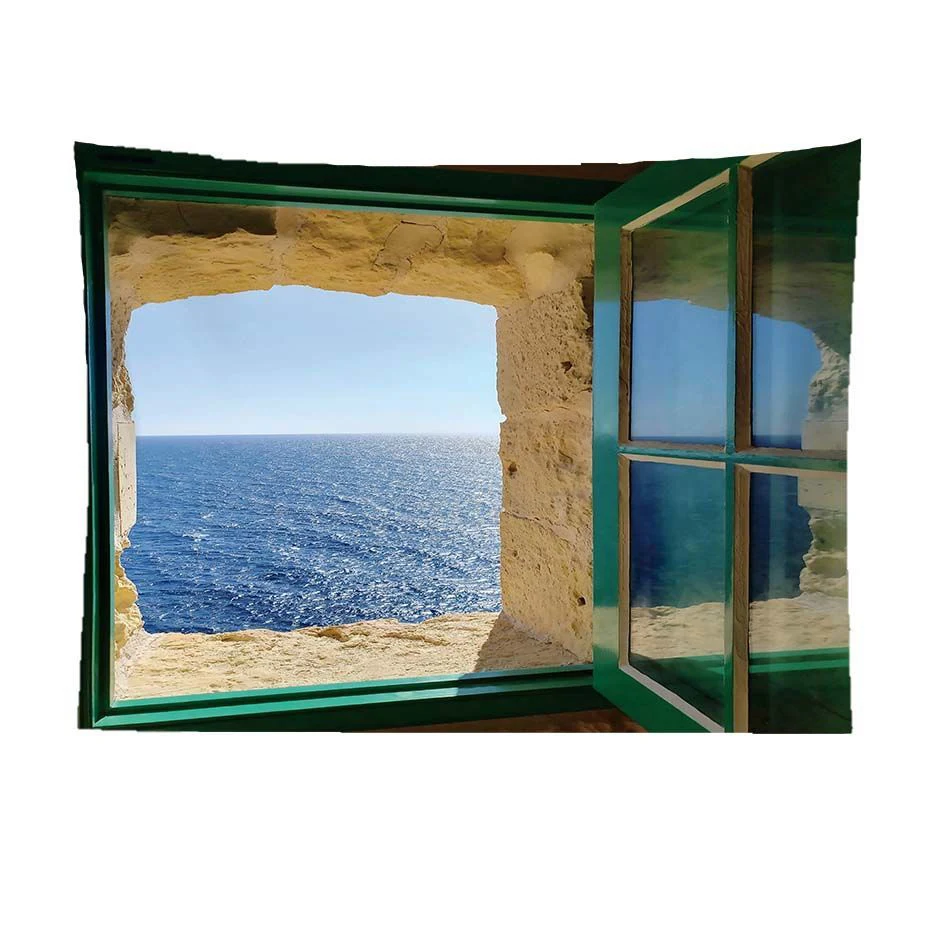 Title 12, False Window Window Scenery Background Cloth, c...