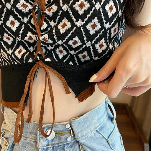 Title 14, Clavicle Sling Camisole All-match Flower Print ...